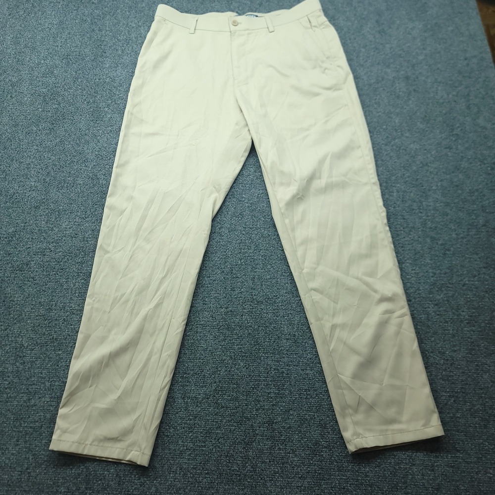 PJ Paul Jones Mens Golf Pants Tan Khaki Performance Zipper Pocket Size M 33x28